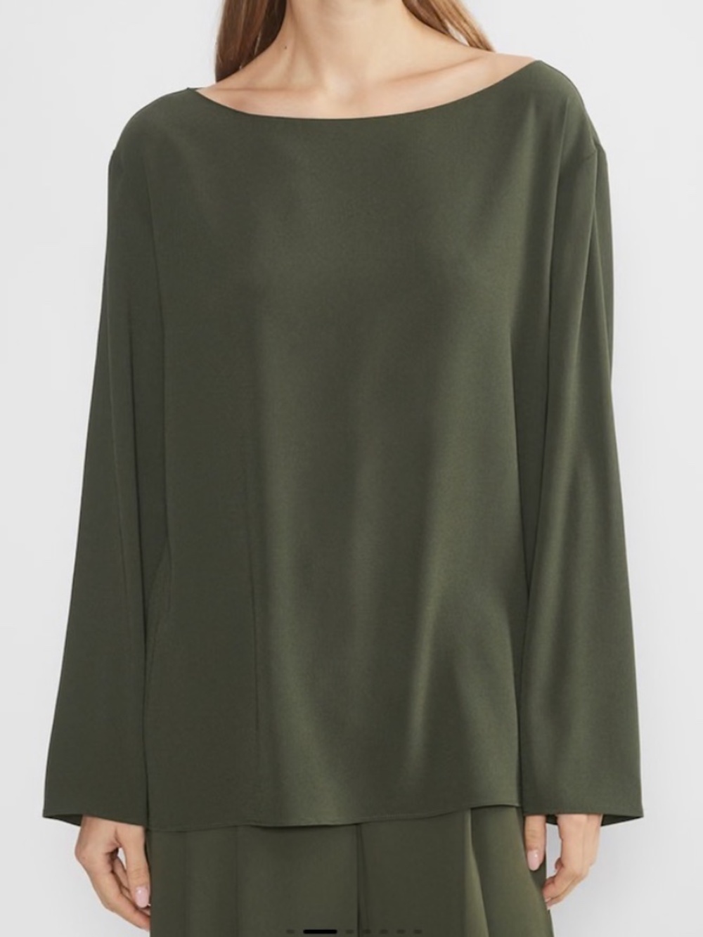 Aritzia Babaton Sophos dark olive blouse, women’s large